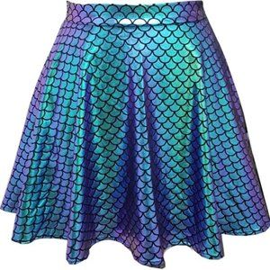 XL Iridescent Purple/Green Cosplay Mermaid Skirt w/ zipper NWT